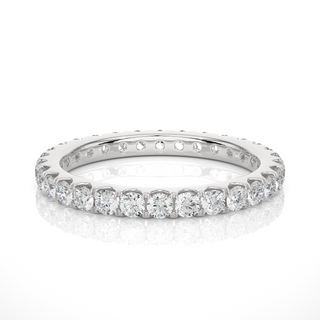Scalloped Paved Women's Moissanite Eternity Ring silver