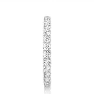 Scalloped Paved Women's Moissanite Eternity Ring silver