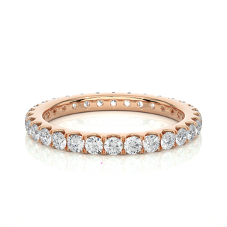 Scalloped Paved Women's Moissanite Eternity Ring rose gold