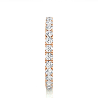Scalloped Paved Women's Moissanite Eternity Ring rose gold