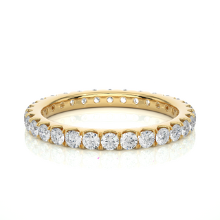 Scalloped Paved Women's Moissanite Eternity Ring yellow gold