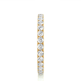 Scalloped Paved Women's Moissanite Eternity Ring yellow gold