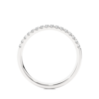 0.50 Carat Moissanite Scalloped Pave Half Eternity Band In White Gold