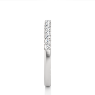0.50 Carat Moissanite Scalloped Pave Half Eternity Band In White Gold