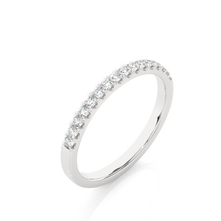 0.50 Carat Moissanite Scalloped Pave Half Eternity Band In White Gold