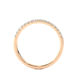 0.50 Carat Moissanite Scalloped Pave Half Eternity Band In Rose Gold