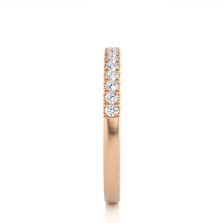 0.50 Carat Moissanite Scalloped Pave Half Eternity Band In Rose Gold