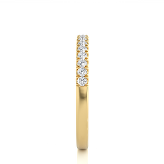 0.50 Carat Moissanite Scalloped Pave Half Eternity Band In Yellow Gold