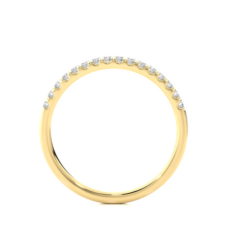 0.50 Carat Moissanite Scalloped Pave Half Eternity Band In Yellow Gold