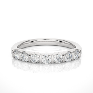 Seven Stone Bar Setting Moissanite Ring silver