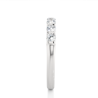 0.5 Ct Round Moissanite Seven Stone Wedding Band In White Gold