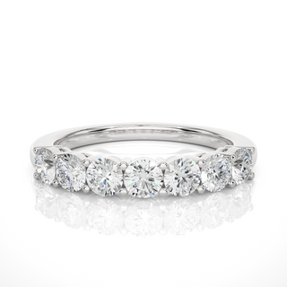 Seven Stone Moissanite Engagement Ring silver