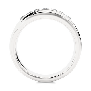 Seven Stone Round Shape Moissanite Ring silver