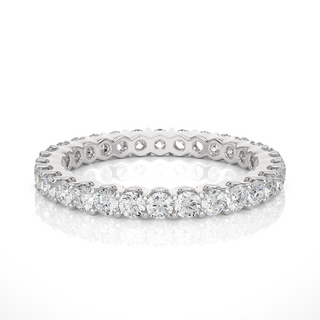 1.50 Ct Surface Prong Round Moissanite Eternity Band In White Gold