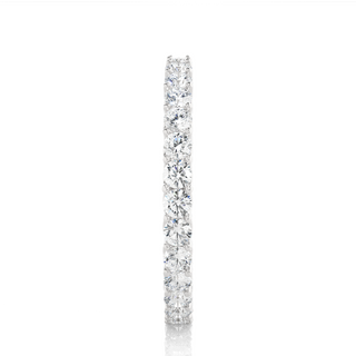 Surface Prong Eternity Moissanite Engagement Ring silver