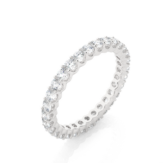 Surface Prong Eternity Moissanite Engagement Ring silver
