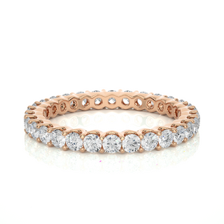 Surface Prong Eternity Moissanite Engagement Ring rose gold