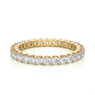 1.50 Ct Surface Prong Round Moissanite Eternity Band in Silver