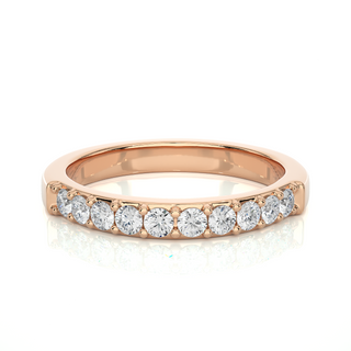 1 Ct Round Cut Moissanite Pave Set Wedding Band In Silver
