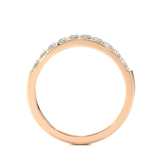 1 Ct Round Moissanite Pave Set Wedding Band In Rose Gold