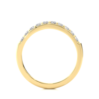 1 Ct Round Moissanite Pave Set Wedding Band In Yellow Gold