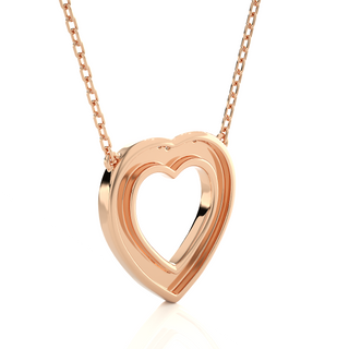 Three Row Heart Shape Moissanite Pendant rose gold