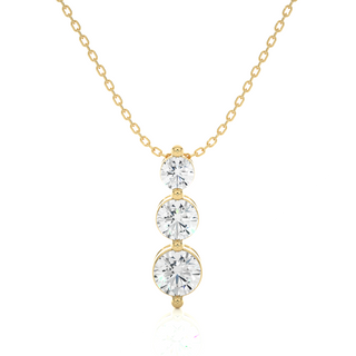 1 Ct Round Cut Three Stone Moissanite Pendant For Women in White Gold