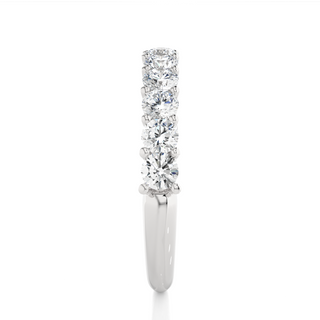 1 Carat Round Moissanite Traditional Shank Half Eternity Band In White Gold