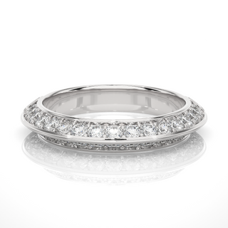 Two Row Moissnaite Engagement Band silver