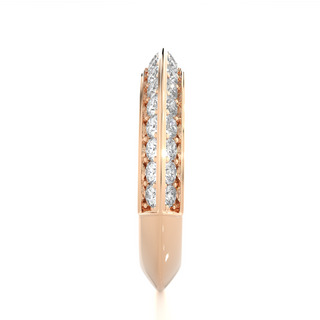 1 Ct Round Cut Moissanite Two Row Wedding Band In Rose Gold