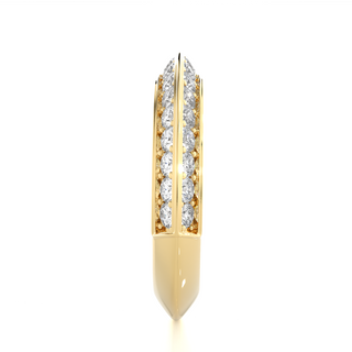 1 Ct Round Cut Moissanite Two Row Wedding Band In Yellow Gold