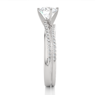 1.50 Carat Round Moissanite Bridal Set Wedding Ring In White Gold