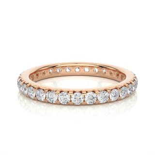 1 Carat Round V-Prong Moissanite Wedding Band in White Gold