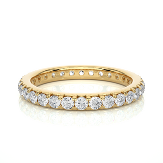 1 Ct Round Cut V-Prong Moissanite Wedding Band in Silver