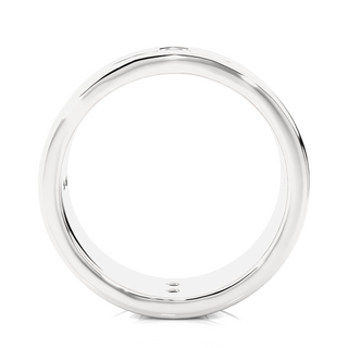 Vertical Round Stone Moissanite Ring white gold