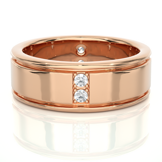 0.50 Carat Round Moissanite Wedding Band in White Gold