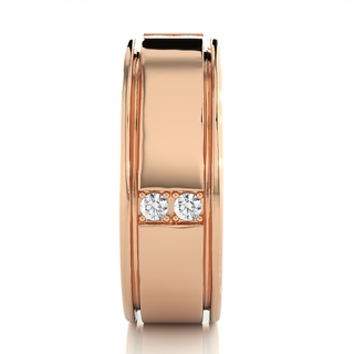 Vertical Round Stone Moissanite Ring rose gold