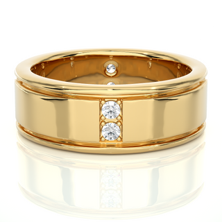 0.50 Carat Round Moissanite Wedding Band in White Gold