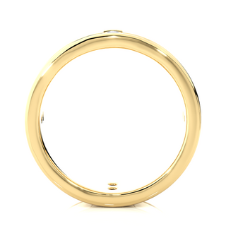 Vertical Round Stone Moissanite Ring yellow gold