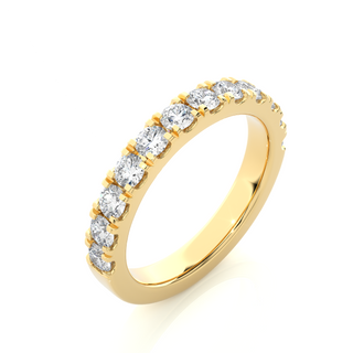 1.5 Ct French V-Split Moissanite Eternity Band in Yellow Gold