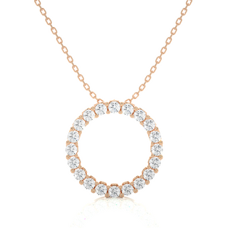 2 Carat Round Moissanite Eternity Pendant in Silver