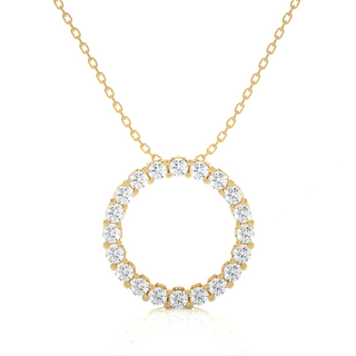 2 Carat Round Moissanite Eternity Pendant in Silver