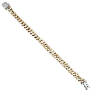 5.50 Carat Round Cut Cuban Link Hip Hop Bracelet in Yellow Gold