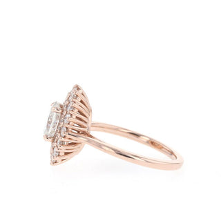 Double Halo Oval Moissanite Engagement Ring