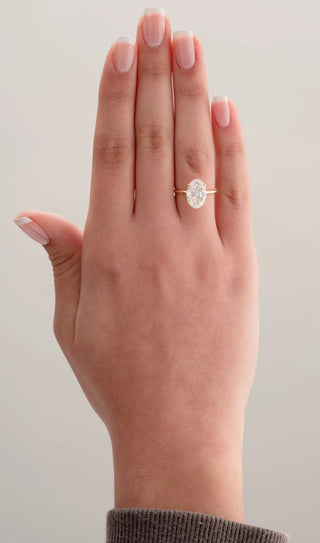 Hidden Halo Oval Moissanite Engagement Ring
