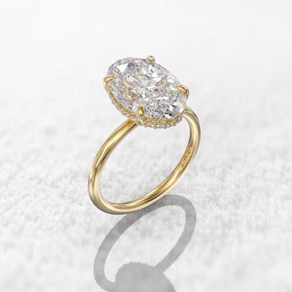 Hidden Halo Oval Moissanite Engagement Ring