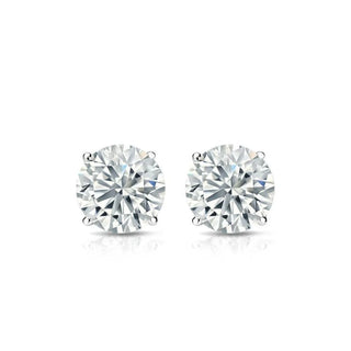 2 Carat Round Shape Moissanite Stud Earrings For Mens