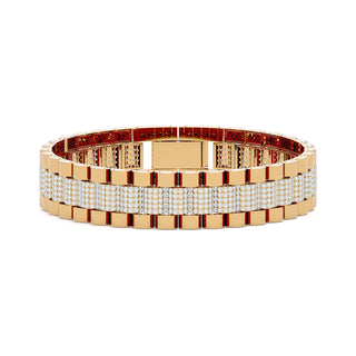 5.50 Ct Round Cut Moissanite Hip Hop Bracelet for Men