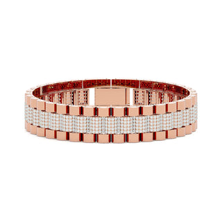 5.50 Ct Round Cut Moissanite Hip Hop Bracelet for Men