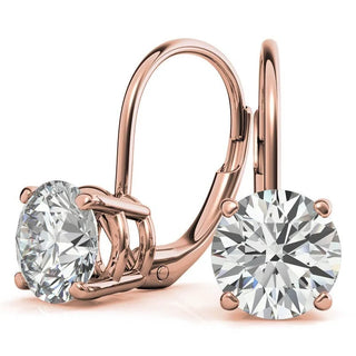2 Ct Round Cut Solitaire Moissanite Drop Earrings in White Gold